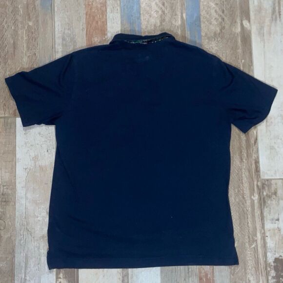 Robert Graham Men's L Skull Trim Short Sleeve Polo Shirt Navy - Picture 8 of 9